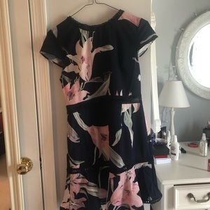 showpo navy blue floral dress